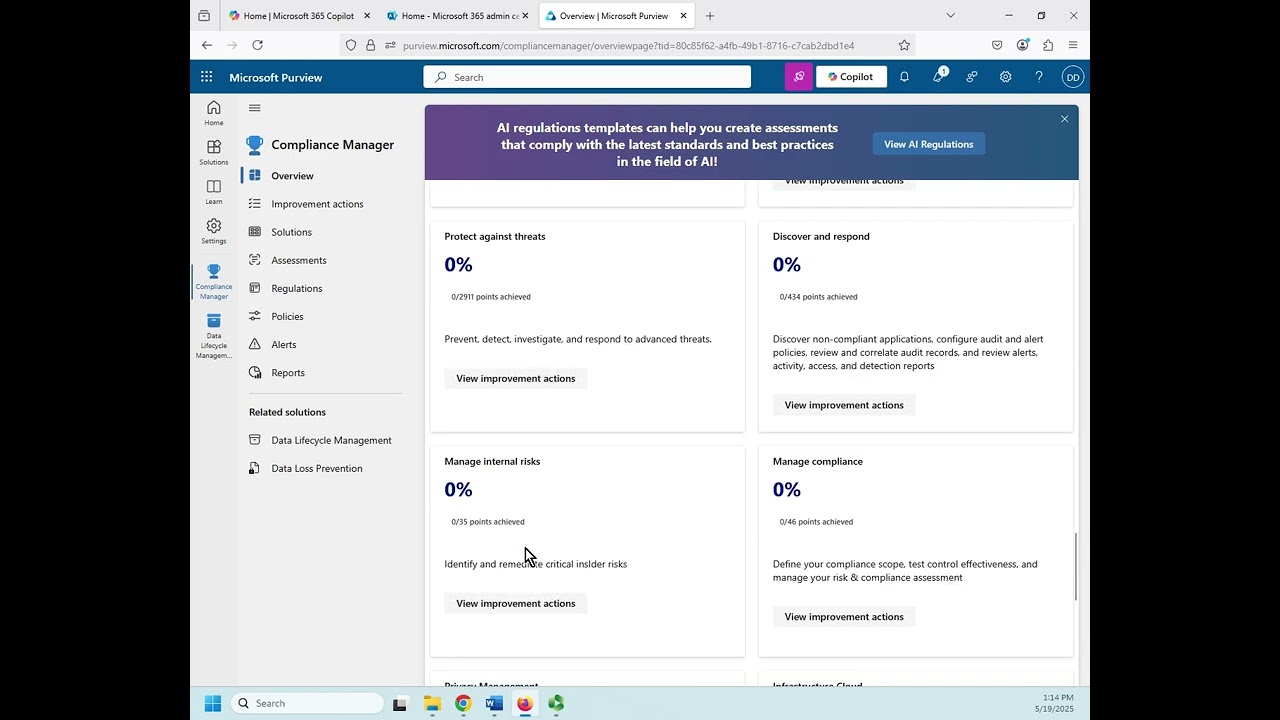 Microsoft 365's compliance score