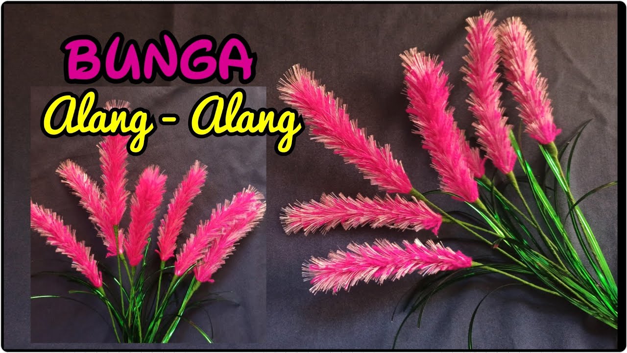 How to Make Flower Reeds from Wool Yarn and Ribbon || Membuat Bunga Ilalang dari Wol dan Pita Satin