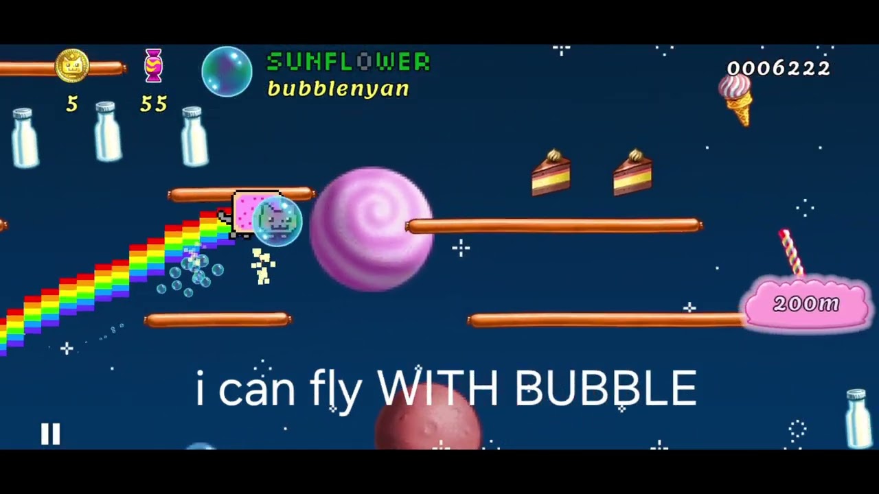 playing nyan cat lost in space for the first time