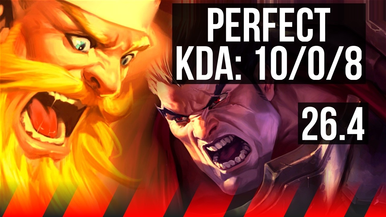OLAF vs DARIUS (TOP) | Perfect KDA: 10/0/8 | EUW Diamond | 26.4