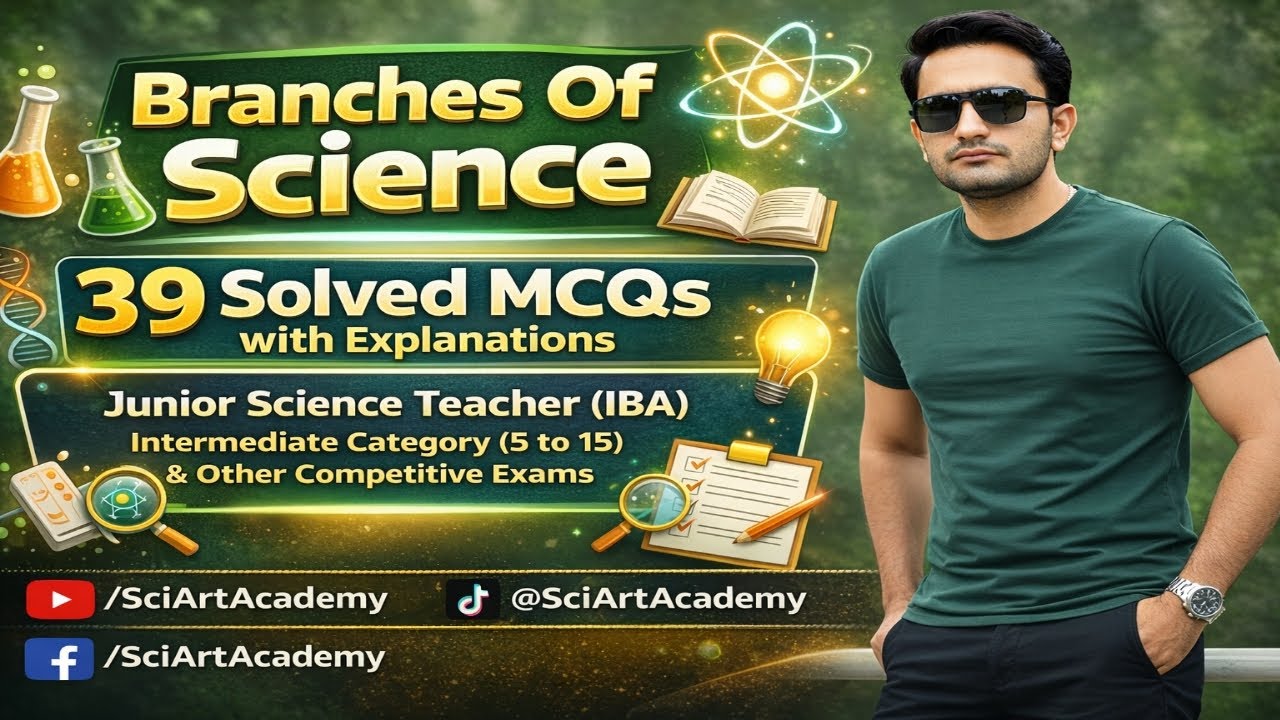 Branches of Science: 39 Solved MCQs with Explanations |Intermediate Category| SciArt Academy