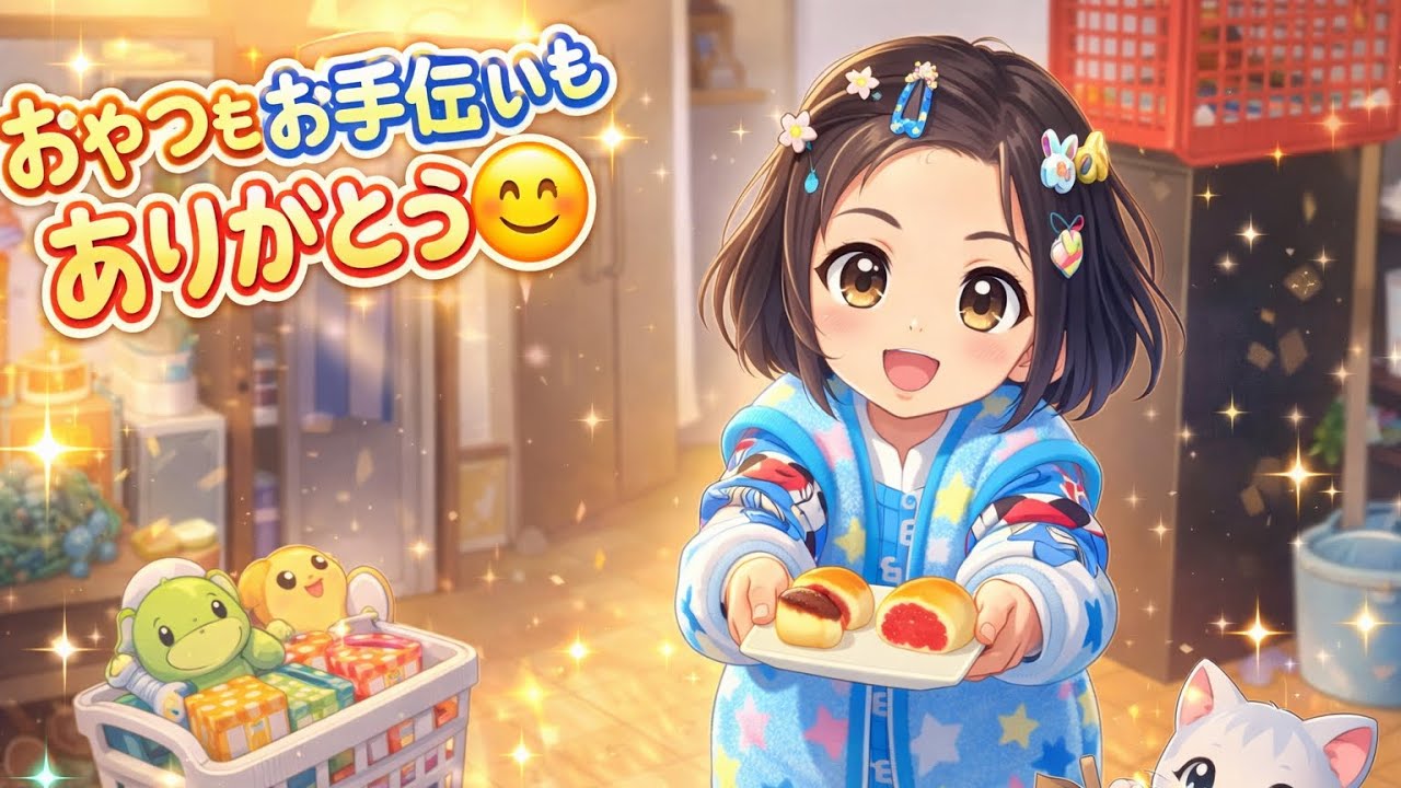 おやつお手伝いありがとう😊骨伝導キャンディ🍭いちごが大好き❤️