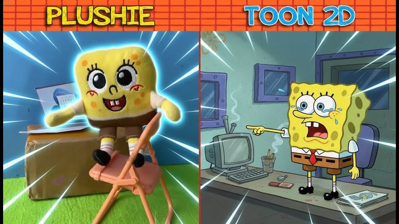 SpongeBob Plushie vs Toon 2D | SpongeBob Animation | Episode 39