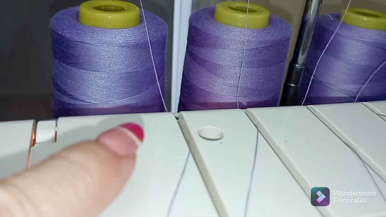 Cómo enhebrar Overlock Singer 14SH654. Doméstica. Fácil. 4 hilos.