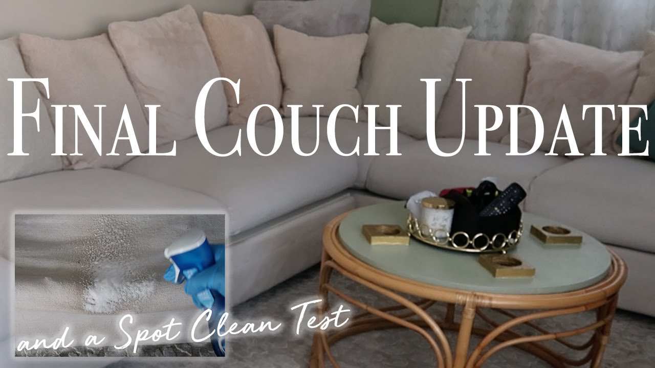 2025 Couch Update and Testing Dawn Powerwash to Spot Clean Drop Cloth