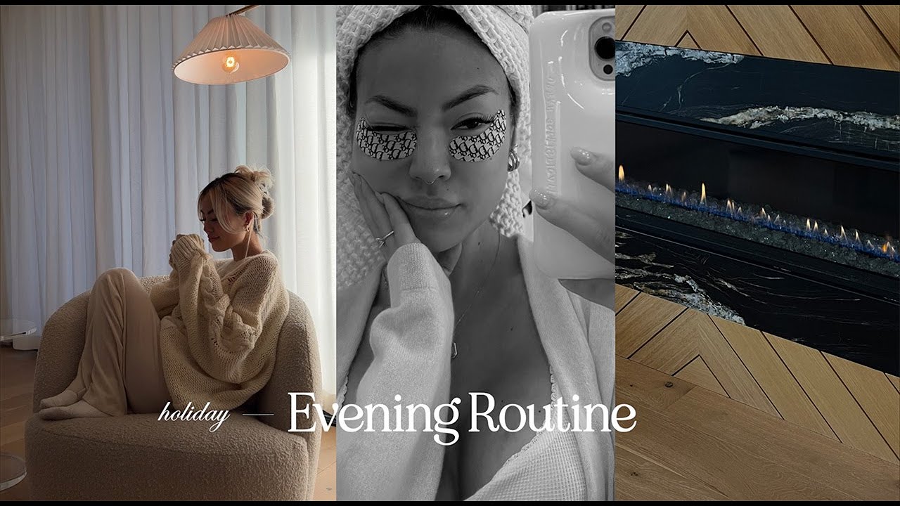 Evening Routine | holiday edition, get unready with me, skincare routine, lilysilk, self care vlog