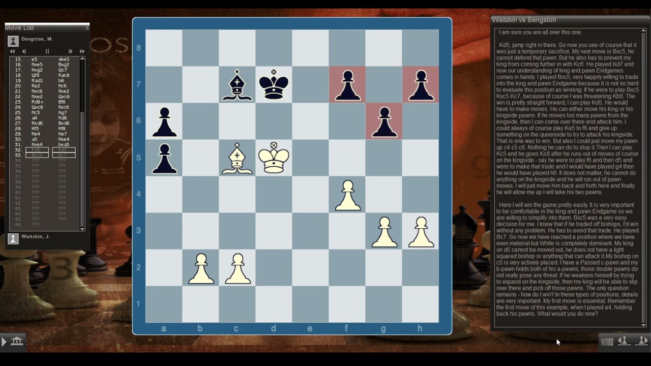 Josh Waitzkin's Academy - Endgame Course - Bishops of the Same Color 1