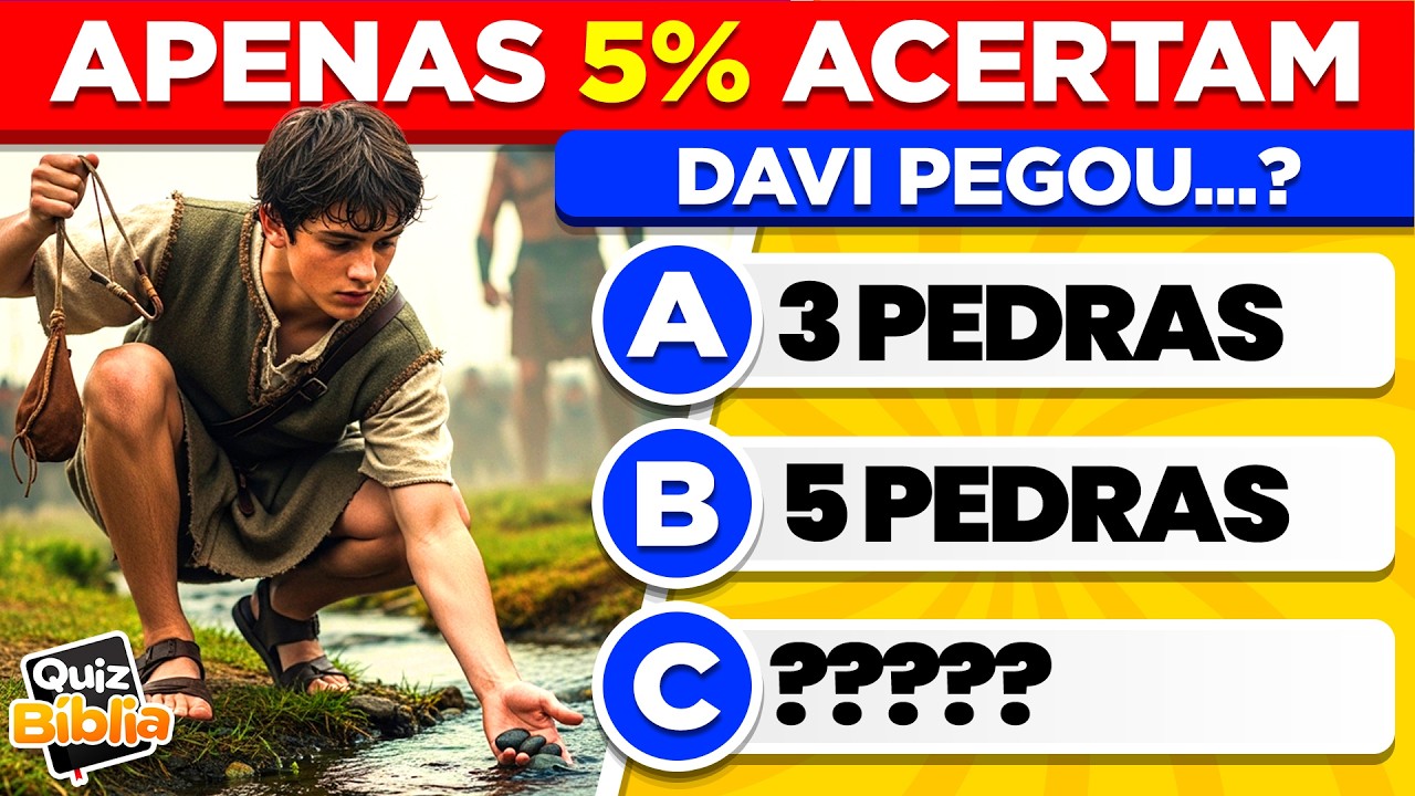 Davi pegou 3 ou 5 pedras? | 30 Perguntas Bíblicas para testar seu Conhecimento | Quiz Bíblico