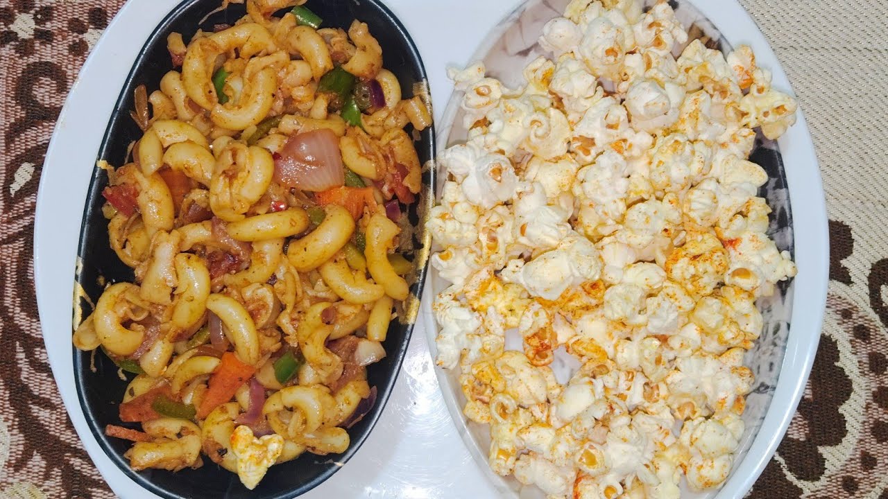 veg mayo pasta recipe . Popcorn recipe Live 🔴🔴