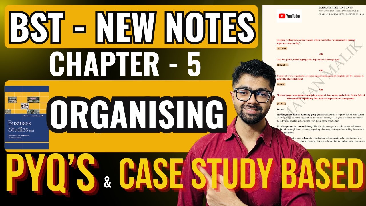 Chapter 5 Organising Class 12 All PYQs + NCERT Based Case Studies included Best Notes CBSE 2025 