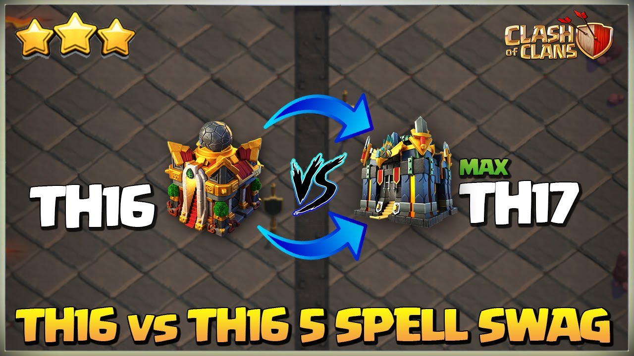 OP Th16 vs Th17🔥 Th16 vs Th16 5 Spell Swag Attack Strategy! Best TH16 Attack Strategy coc