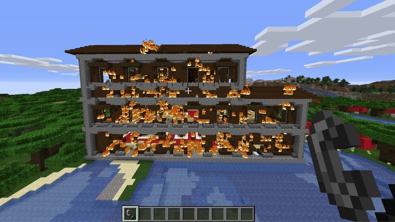 burning a woodland mansion with 1000 tick