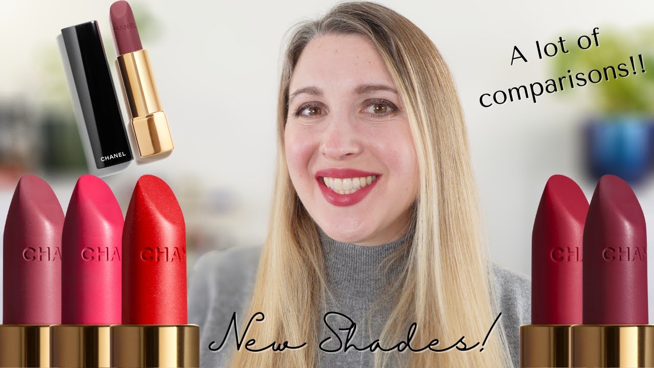 NEW CHANEL Rouge Allure Velvet Lipsticks - 5 Shades & Lots of Comparisons!!!