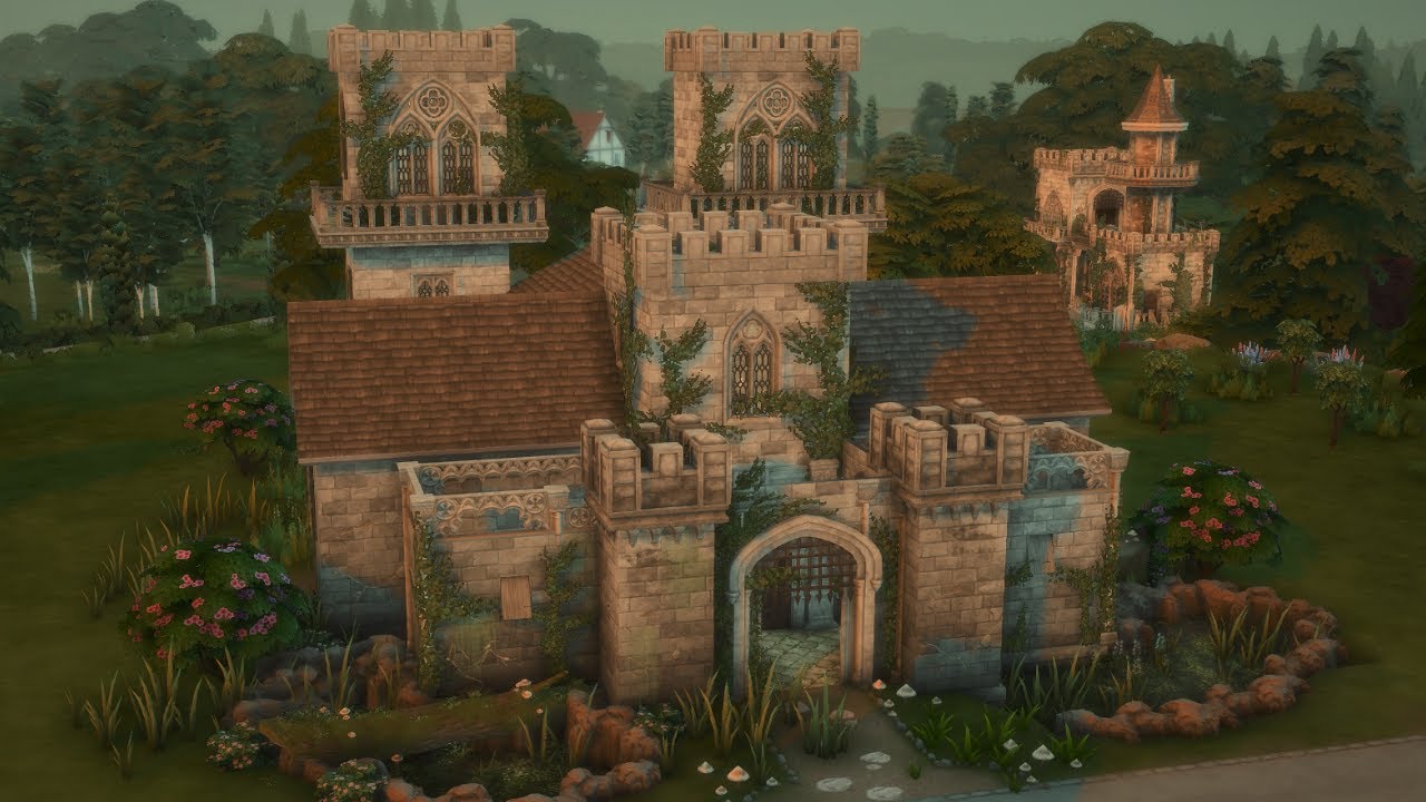 Abandoned Castle with the NEW Castle Estate Kit (The Sims 4 SpeedBuild No CC)
