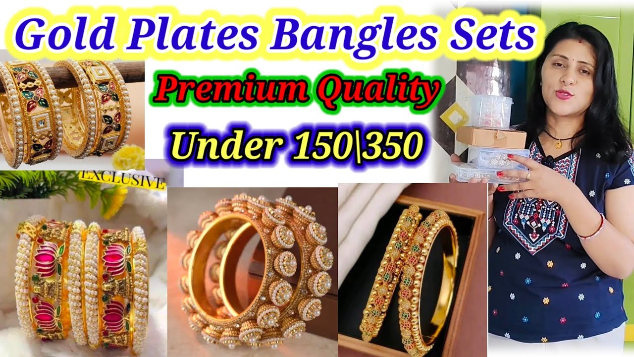 1Gram Gold Plates Bangles Sets।। Premium Quality ।। Under 150।। Affordable Prices।।@AndeepVlogs
