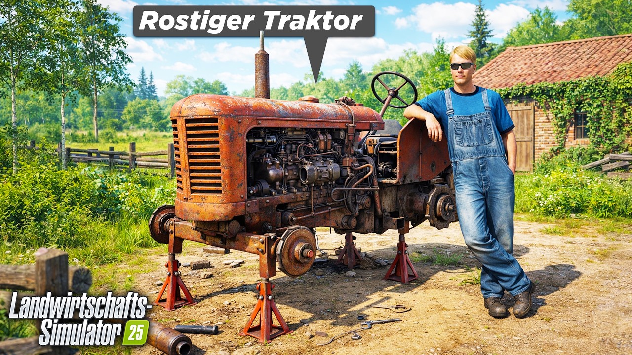 Ich &uuml;berlebe im Dorf, beginnend mit einem rostigen Traktor im Landwirtschafts-Simulator 25