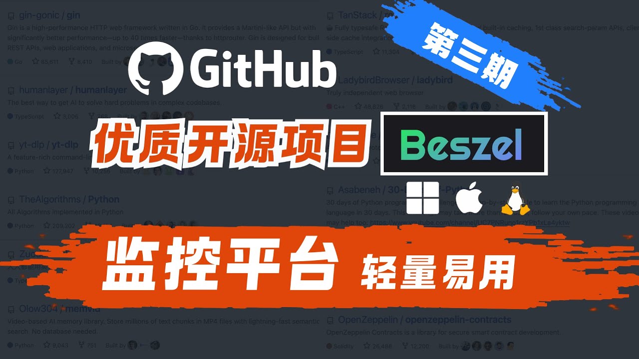 轻量易用的服务器监控平台 Beszel，Linux、Mac、Windows全平台支持，Github 项目分享