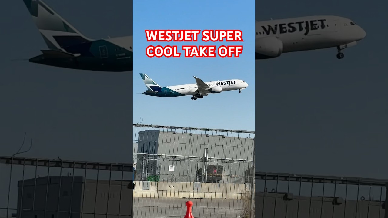 WESTJET TAKE OFF AT TORONTO PEARSON AIRPORT 