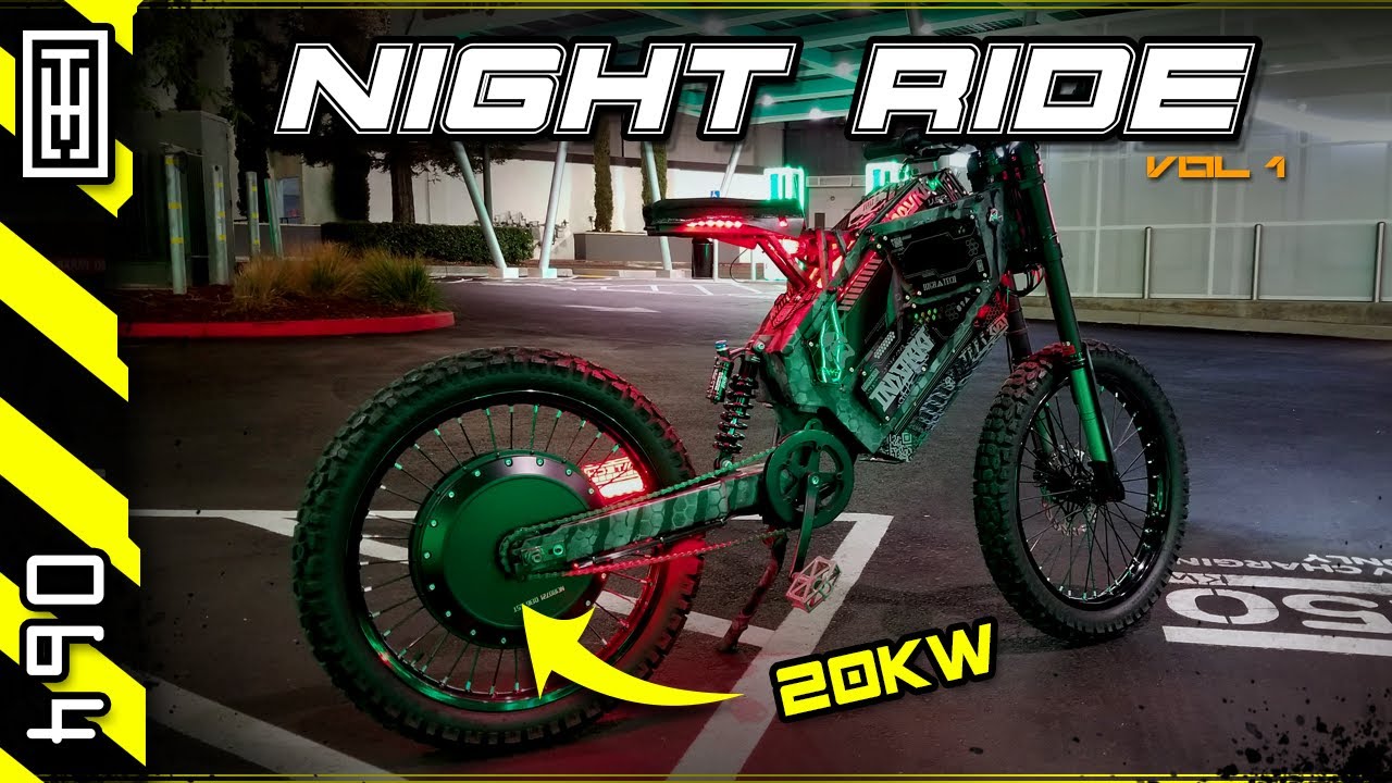 🚲 Night Ride \\ Vol 1. \\  20KW Custom Ebike - QS273 - 70Ah