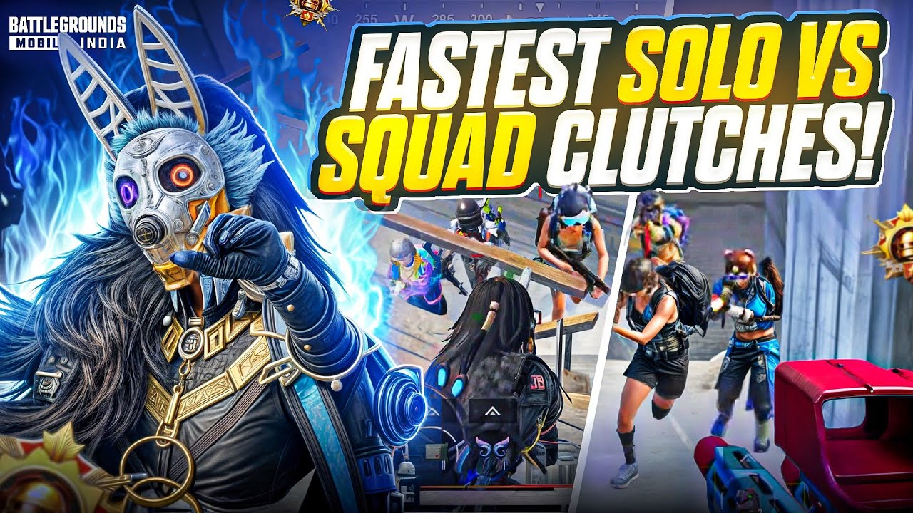 Fastest 4 Finger Claw Player Ever / Fastest Solo VS Squad 1vs4 Clutches / BGMI