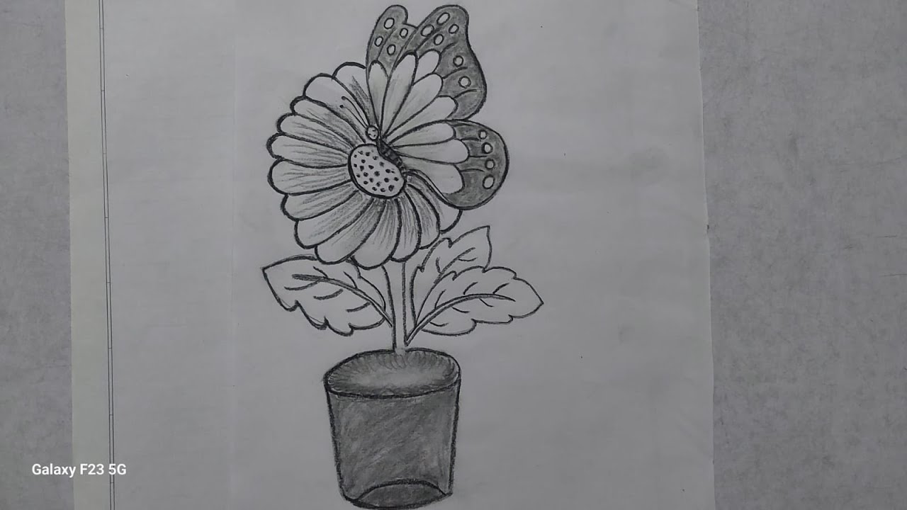 How To Draw Beautiful Butterfly 🦋 On A Flower...#art #videos 