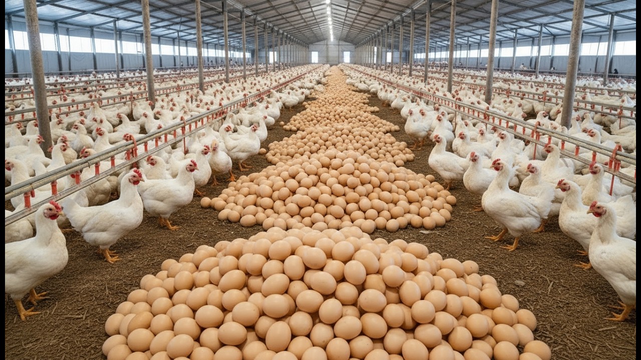 Modern Poultry Farming: The Most Efficient Way to Collect Thousands of Eggs Every Day