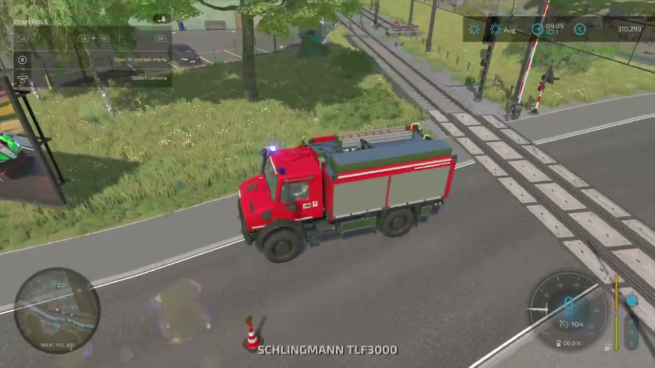 Trying out the emergency services gameplay in Farming Simulator 22 (XSX)