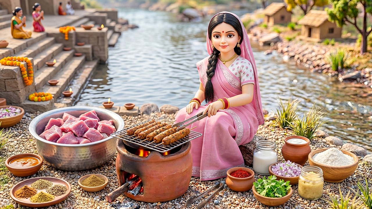 Miniature Doll Tiny Kitchen Meen Pollichathu & Beans Poriyal ASMR |Indian Village Tiny Kitchen Story