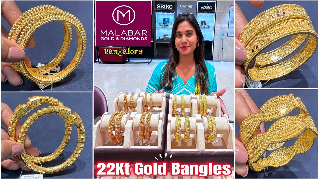 Malabar Gold Bangles Designs @10Gm Only😱| Light Weight Gold Bangles Designs With Weight & Price|