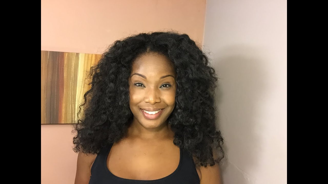 U-Part Wig and Knotless Crochet Install using Cuban Twist Hair -- BIG HAIR