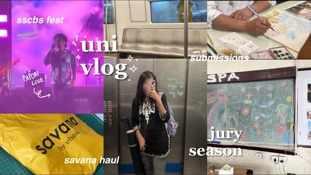 uni vlog at spad☁️ jury season, sscbs clg fest, savana haul & papon live!