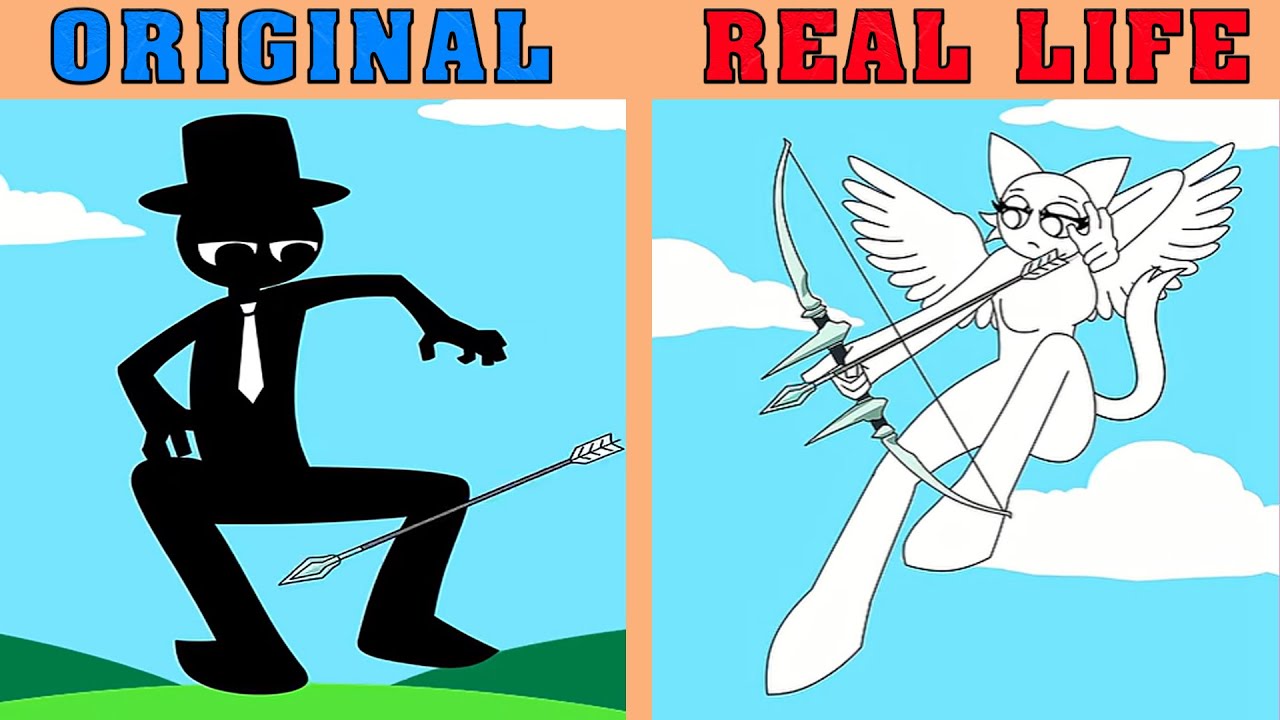 Black Falls in Love with Wenda | Best TikToks of Incredibox Sprunki | REAL LIFE vs ORIGINAL