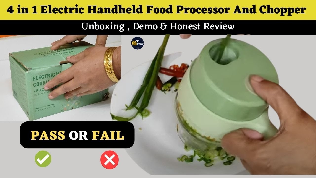 4 in 1 Electric Handheld Cooking Hammer Vegetable cutter Honest Review & Demo | Electric chopper