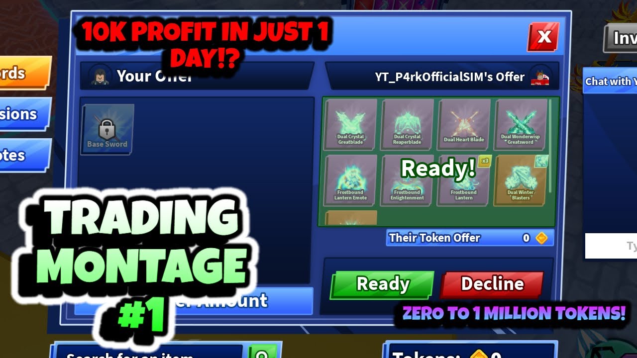 Trading Montage #1 |🔥 10K PROFIT IN JUST 1 DAY!? 🔥 ( BROKEN METHOD ) 🔥 Blade Ball | Roblox
