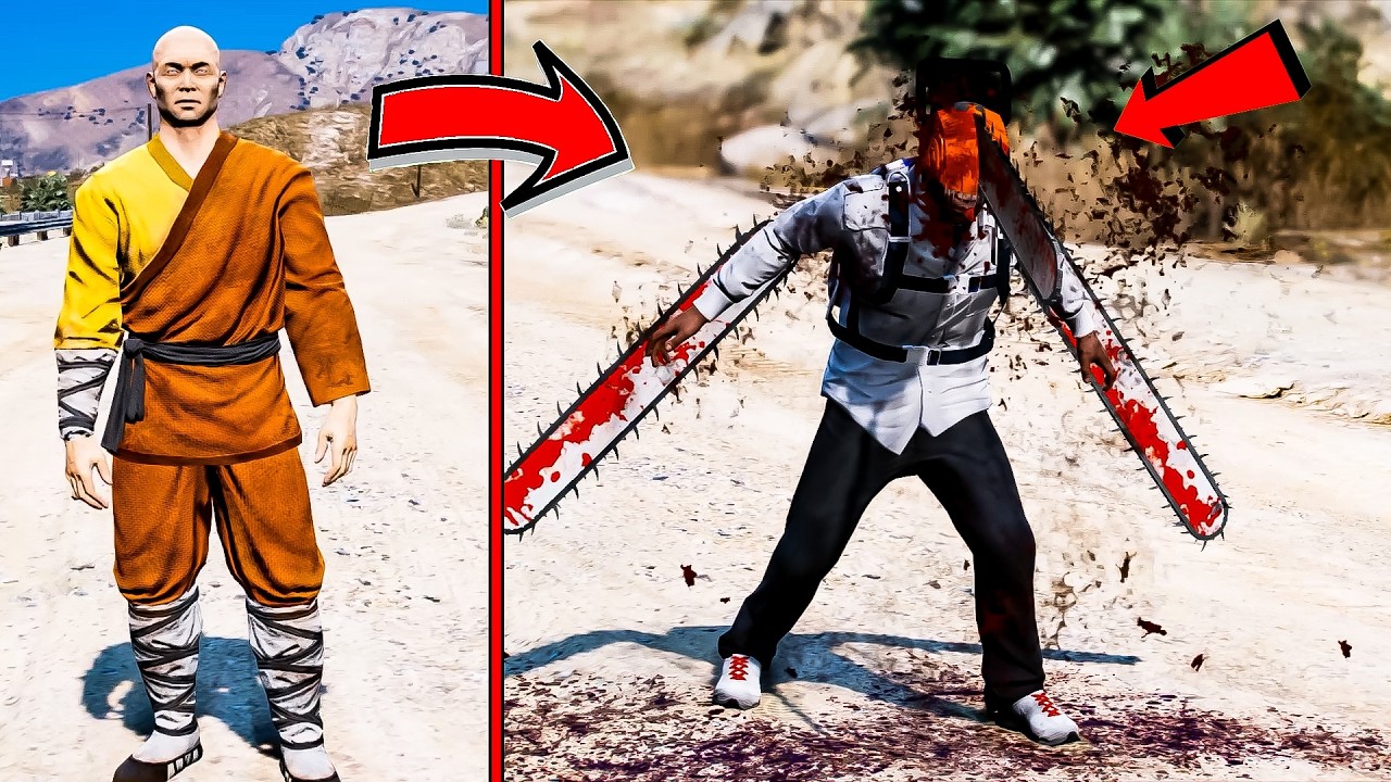 我发现了和尚竟然会变成可怕电锯人在洛圣都GTA5里！