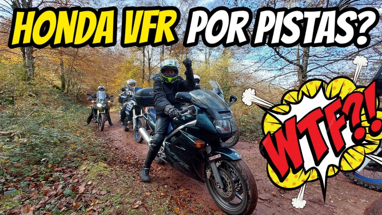 😲HONDA VFR750 en RUTA TRAIL OFFROAD con ALUBIADA MOTERA por NAVARRA🍁OTOÑO CON PAISAJES Y GASTRONOMIA
