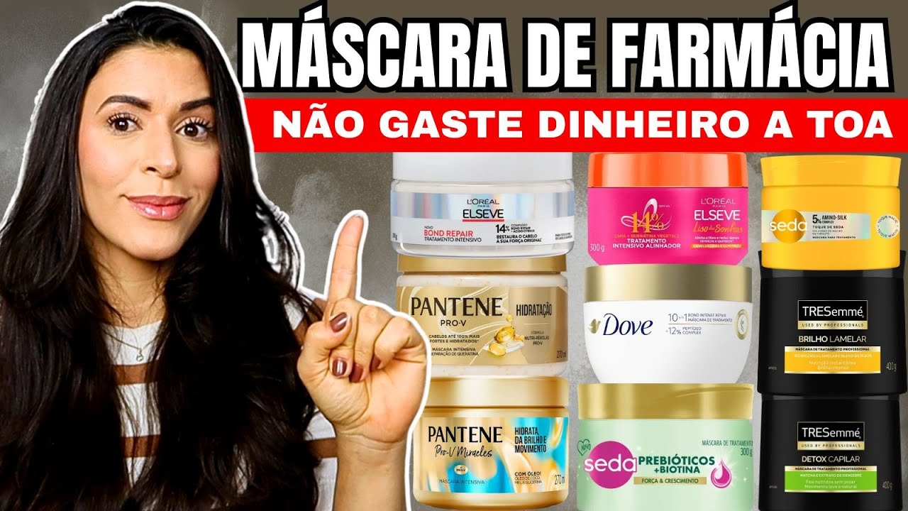 TOP 5 MÁSCARAS DE CABELO BARATINHAS DE FARMÁCIA: Testei tudo e te conto a MELHOR!