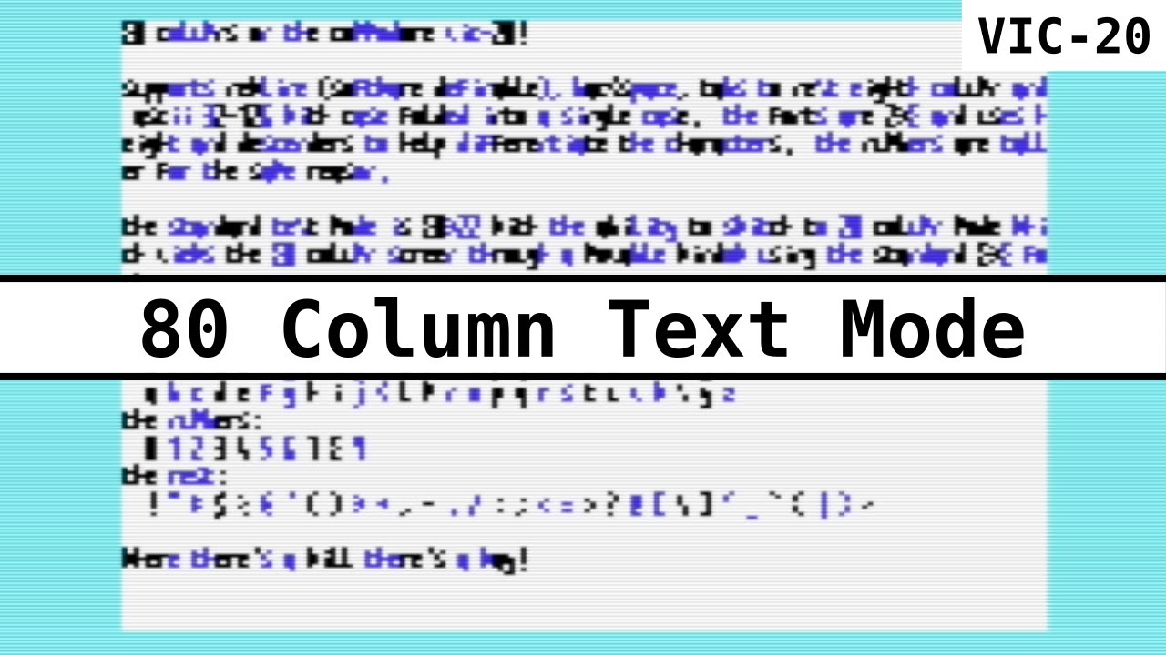 80 Columns in Software on the Commodore VIC-20