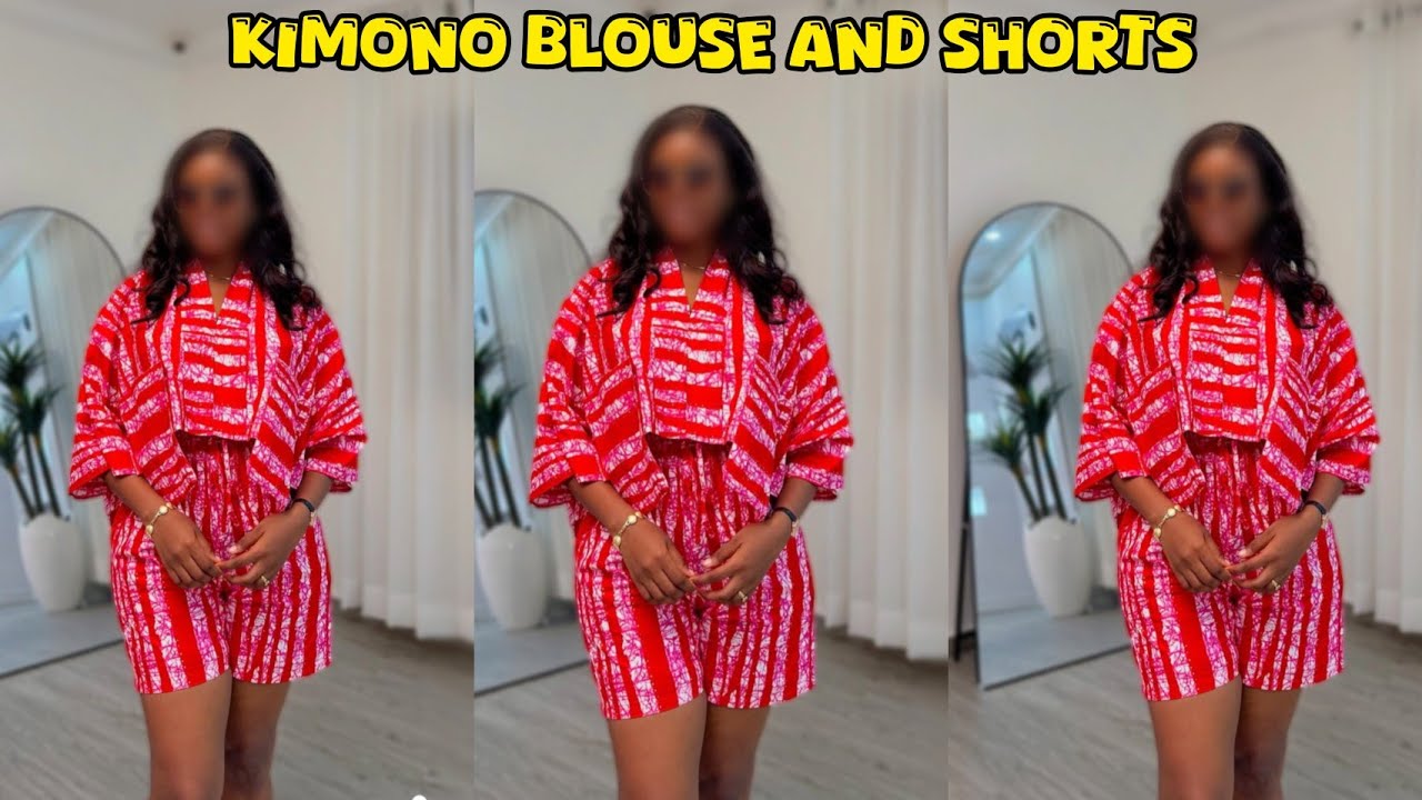 How to make a Trendy Kimono Blouse with Floating Pocket and Shorts
