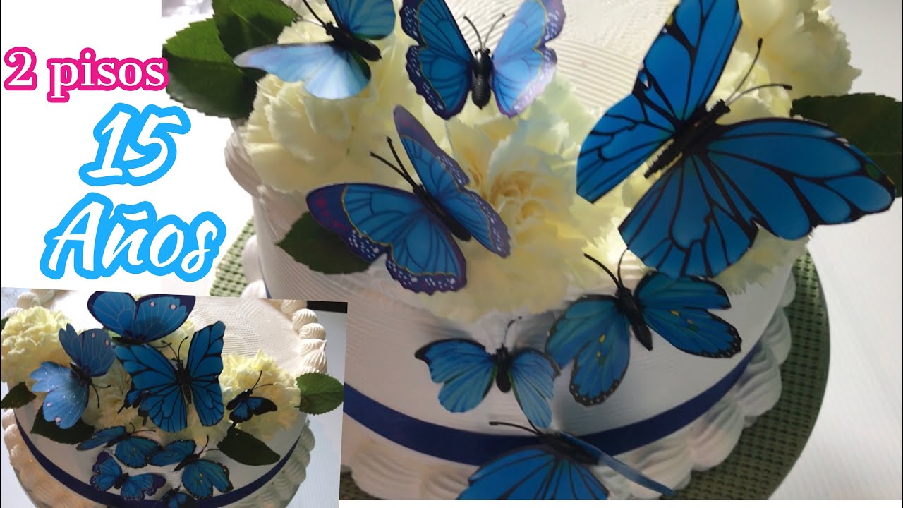 PASTEL de  MARIPOSAS AZUL REY (15 años) .