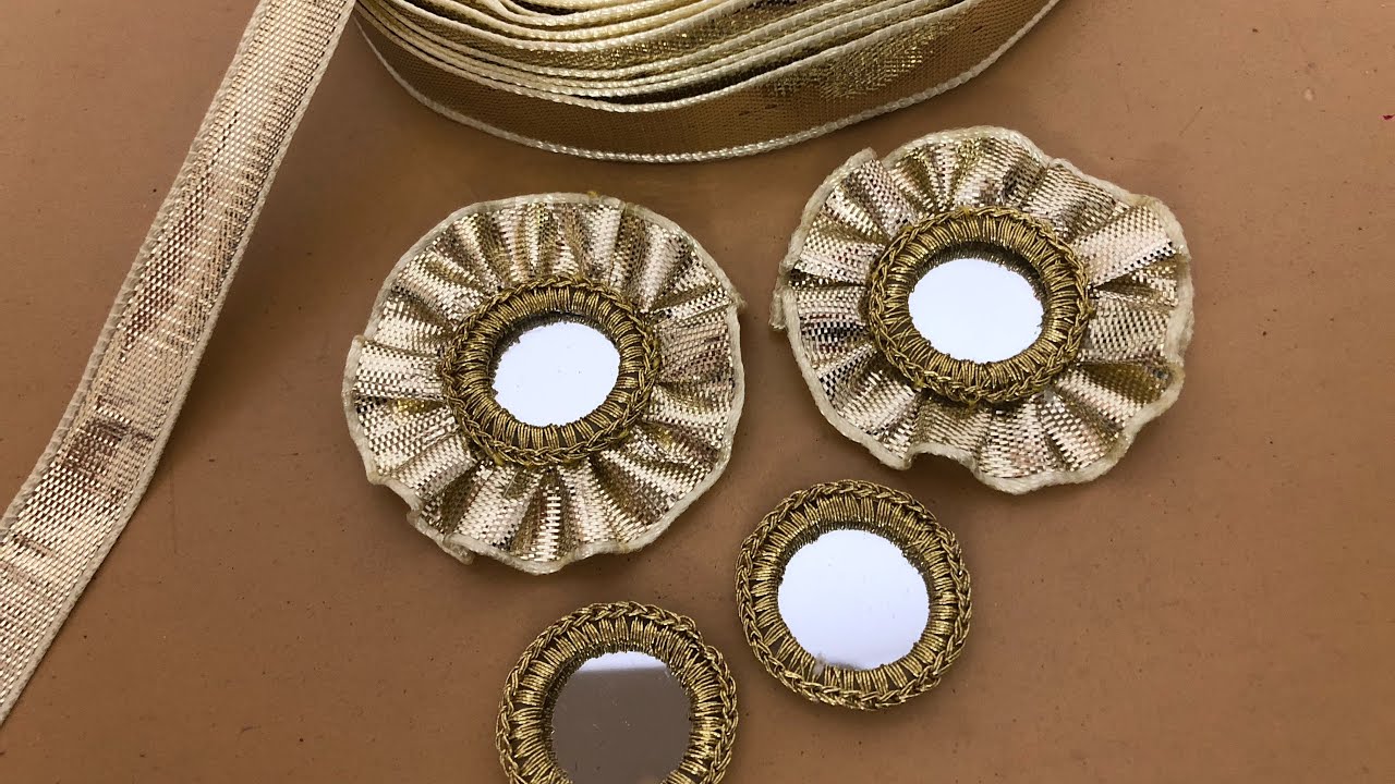 Gota Frills Mirror I Gota Mirror For Kurti I Gota Mirror Idea I Fancy Mirror For Jewellery Making