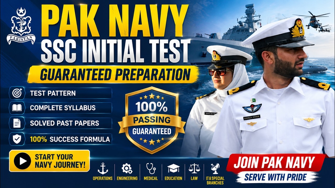 PAK Navy SSC Jobs 2026-B | PN Cadet SSC Initial test preparation | PN SSC Test Pattern & Syllabus