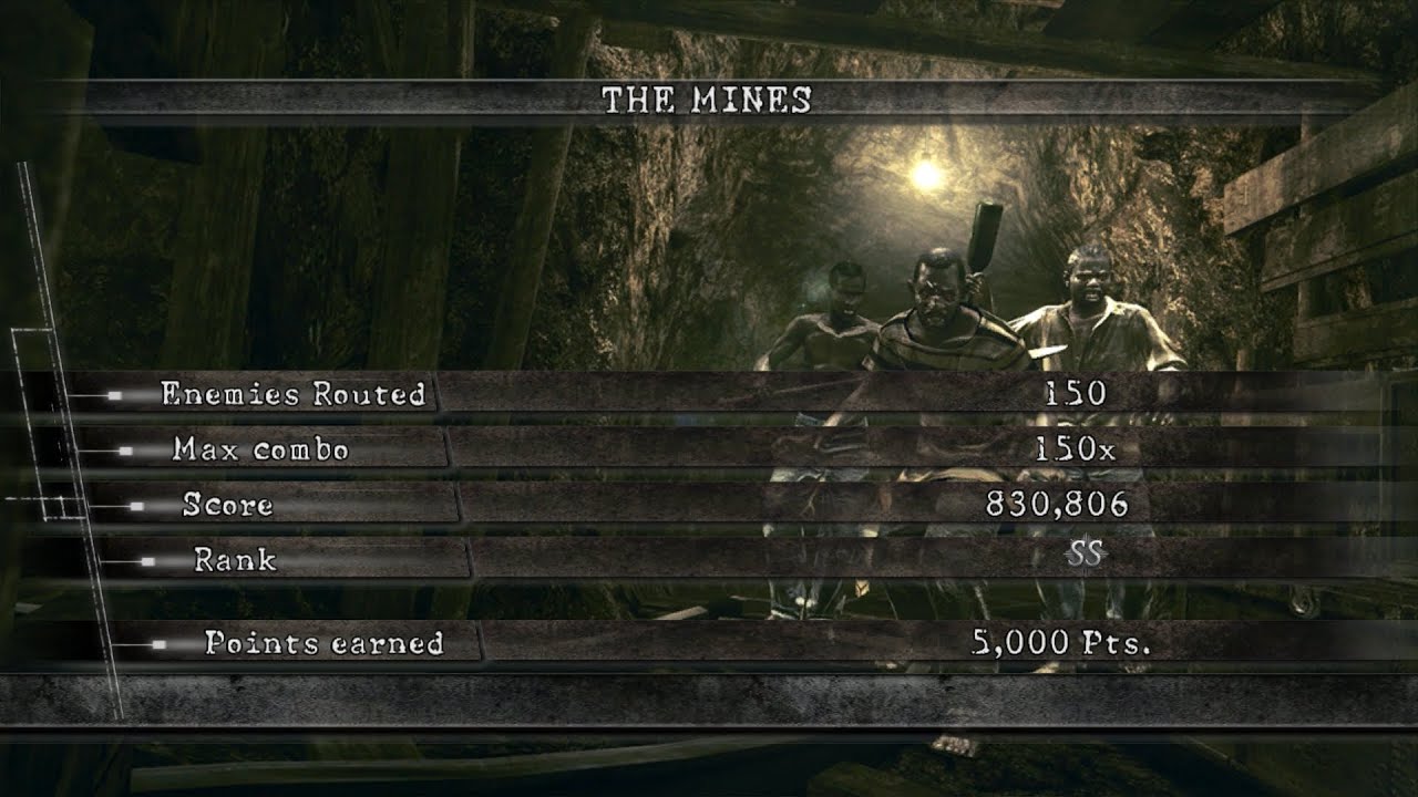 Resident Evil 5 Mercenaries Reunion - Solo - The Mines - 830,806 (Chris Heavy Metal)