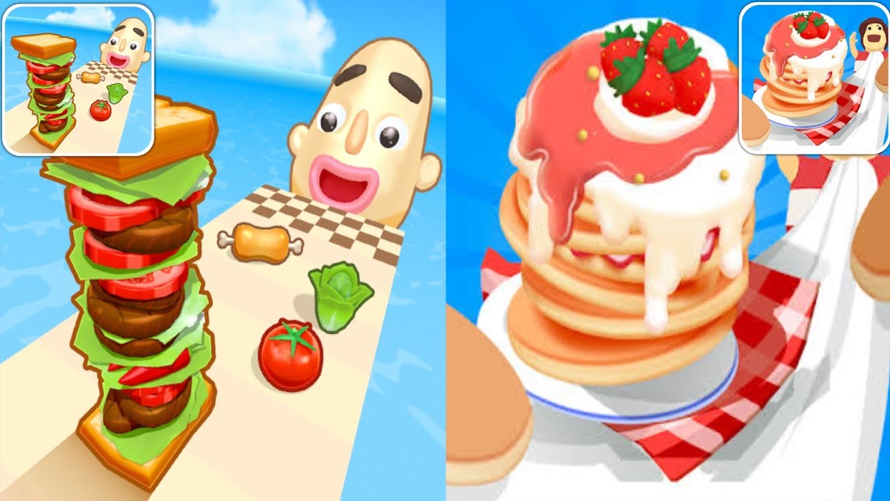 Sandwich Runner vs Pan Cake Run - Max Levels Unlocked Speedrun Gameplay