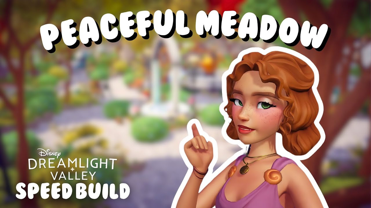 peaceful meadow design in disney dreamlight valley - speed build