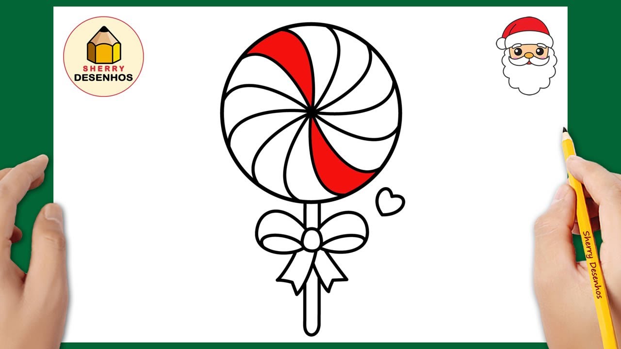 Como Desenhar um Doce de Natal | Desenhos Felizes