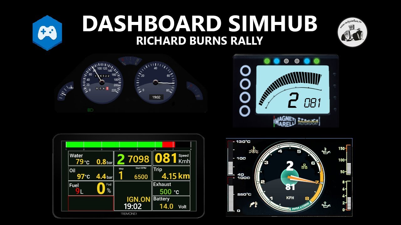 RALLYSIMFANS - TABLEAU DE BORD DYNAMIQUES - RICHARD BURNS RALLY