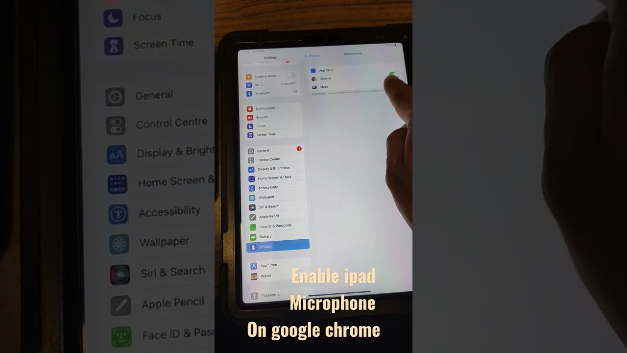 Enable ipad microphone (google chrome/google meet)