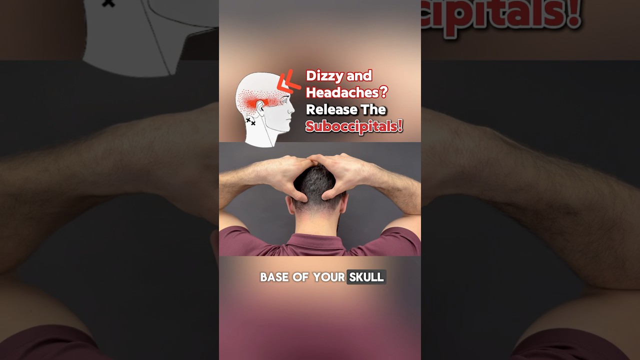 Base of skull pressure, dizziness, or headaches? Release these muscles! #suboccipitals #neckpain