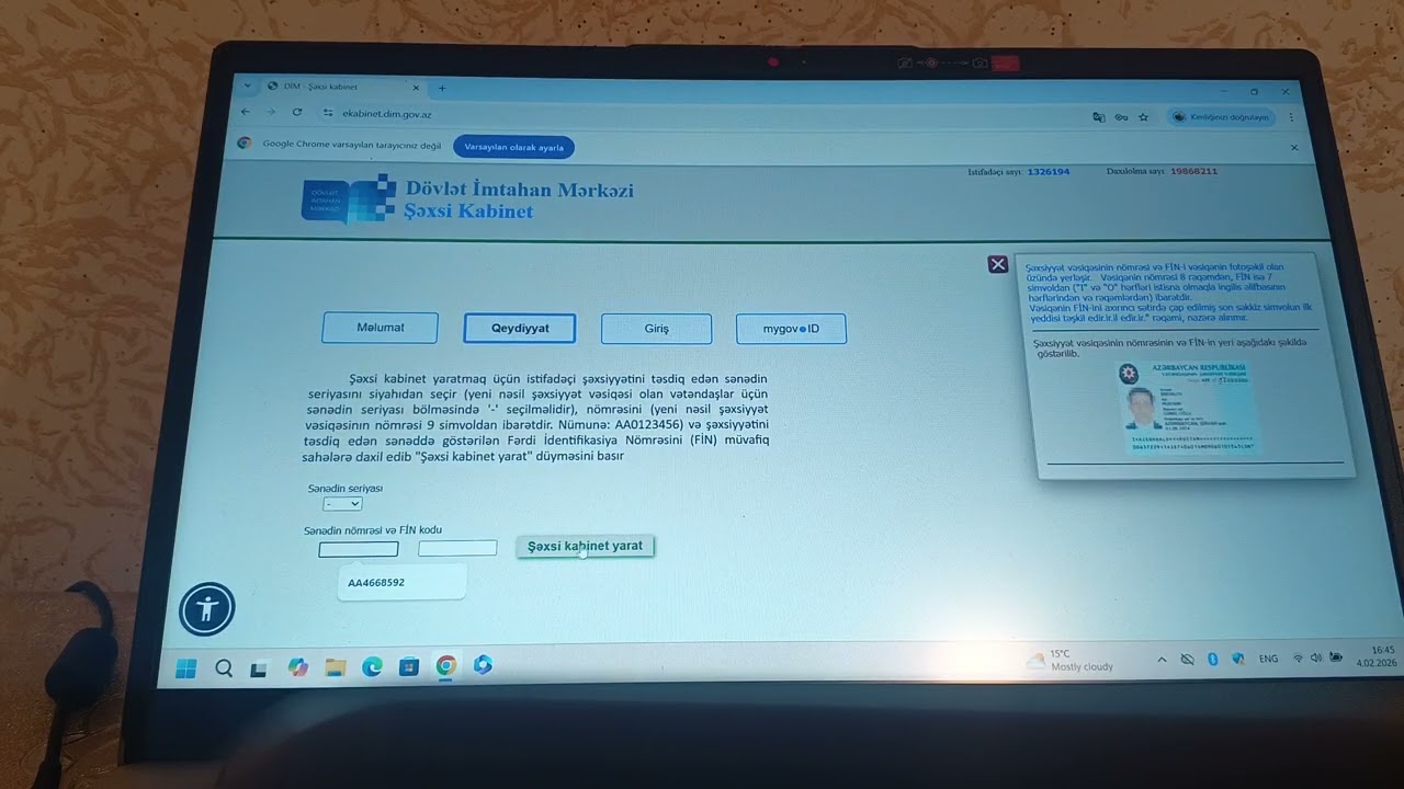Şəxsi kobinet necə yaradılır ? Qeydiyyatdan keçib təhsil məlumatlarınıza necə baxılır ?